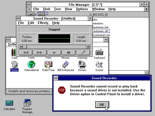Windows 3.1 UI
